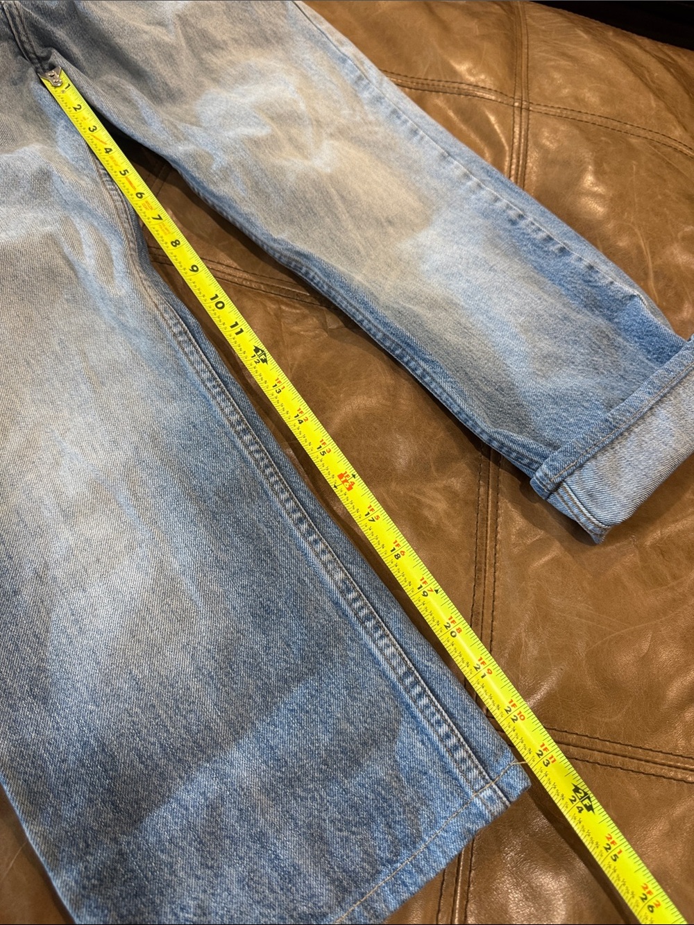 Doen Light Blue Straight-Leg Cropped Jeans Organic Cotton 28 - Picture 3 of 7